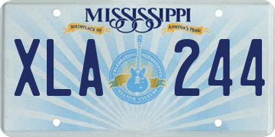 MS license plate XLA244