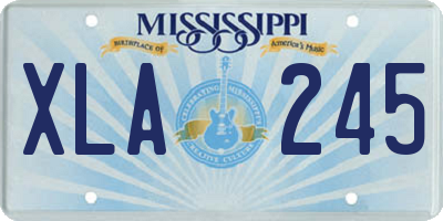MS license plate XLA245