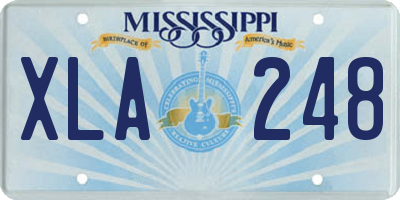 MS license plate XLA248