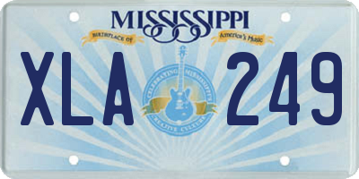 MS license plate XLA249
