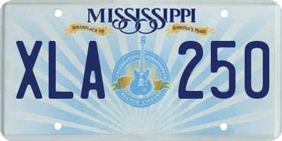 MS license plate XLA250