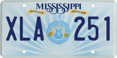 MS license plate XLA251