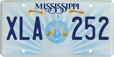 MS license plate XLA252