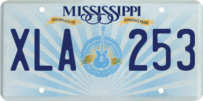 MS license plate XLA253