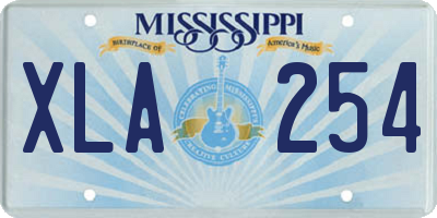 MS license plate XLA254