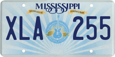 MS license plate XLA255