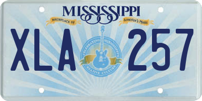 MS license plate XLA257