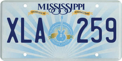 MS license plate XLA259