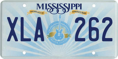 MS license plate XLA262