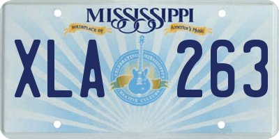 MS license plate XLA263
