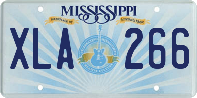MS license plate XLA266