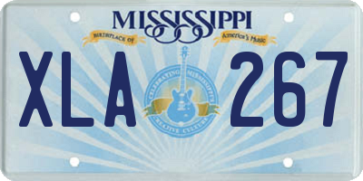 MS license plate XLA267