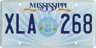 MS license plate XLA268