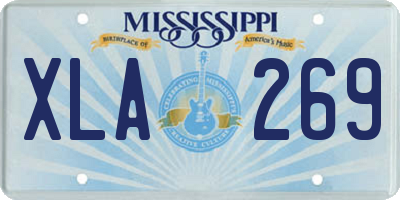 MS license plate XLA269
