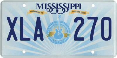 MS license plate XLA270