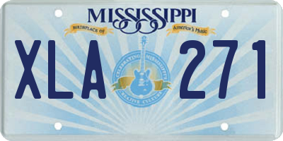 MS license plate XLA271