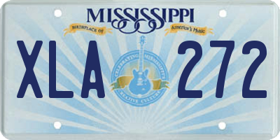 MS license plate XLA272