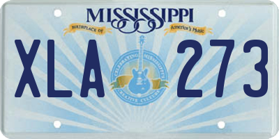 MS license plate XLA273