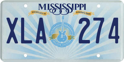 MS license plate XLA274