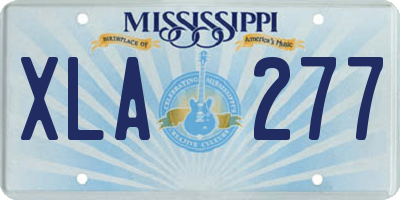 MS license plate XLA277