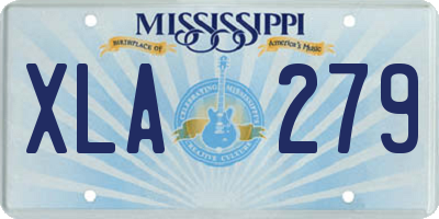 MS license plate XLA279
