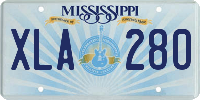 MS license plate XLA280