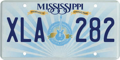 MS license plate XLA282