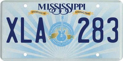 MS license plate XLA283