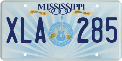 MS license plate XLA285
