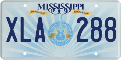 MS license plate XLA288