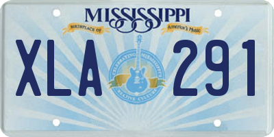 MS license plate XLA291