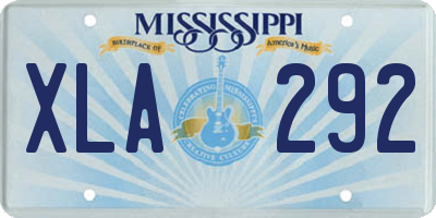 MS license plate XLA292
