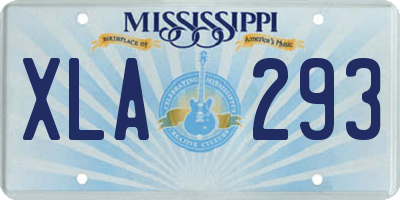 MS license plate XLA293