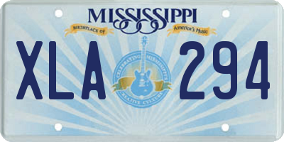 MS license plate XLA294