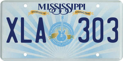 MS license plate XLA303