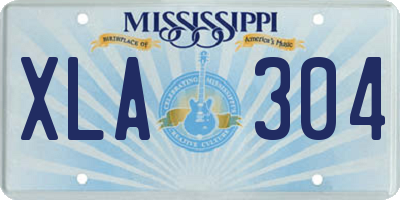 MS license plate XLA304