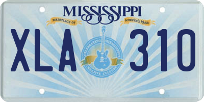 MS license plate XLA310