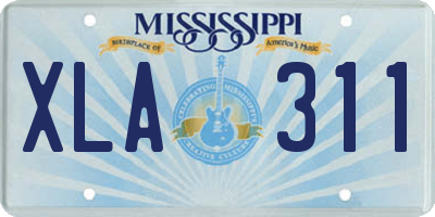 MS license plate XLA311