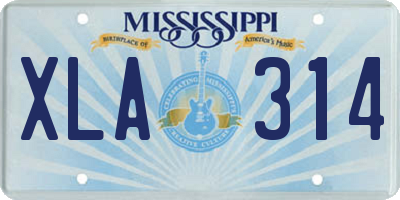 MS license plate XLA314