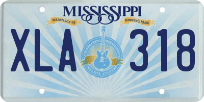 MS license plate XLA318