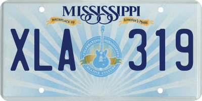MS license plate XLA319