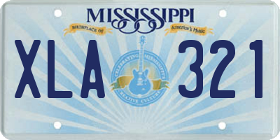 MS license plate XLA321