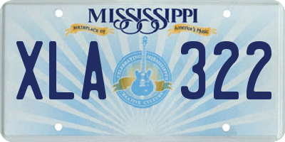 MS license plate XLA322