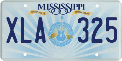MS license plate XLA325