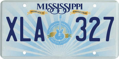MS license plate XLA327