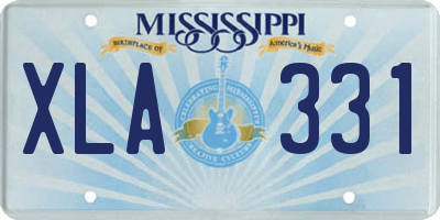 MS license plate XLA331