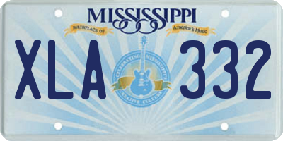 MS license plate XLA332