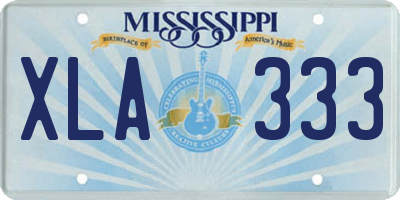 MS license plate XLA333