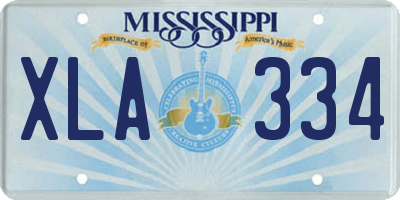 MS license plate XLA334