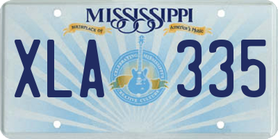 MS license plate XLA335